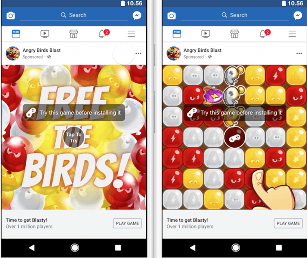 Facebook试玩广告 维；ザ