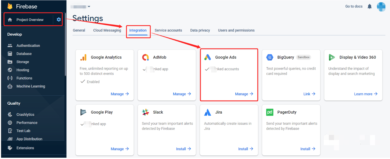 firebase后台毗连谷歌广告